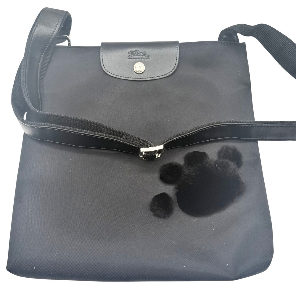 Vintage Longchamp Le Pliage "Déposé" Crossbody / Shoulder Bag Black Nylon France - Picture 8 of 13